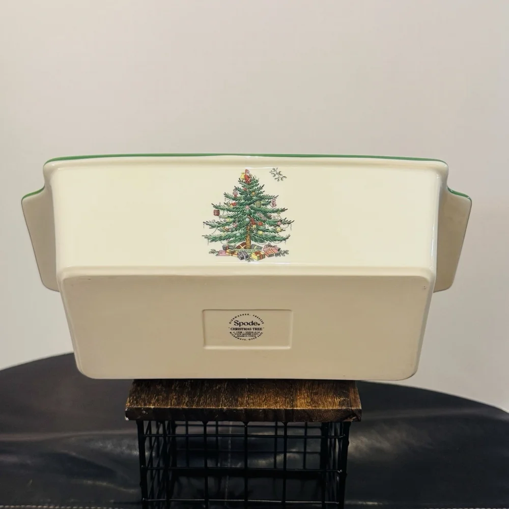 Spode Christmas Tree Loaf Pan 11.75”x5.5” Baking Dish with Christmas Tree Motif